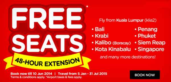 AirAsia Free Seats 48 Hour Extension
