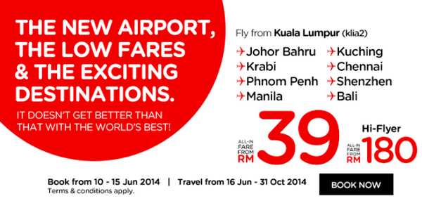AirAsia New Airport Low Fares Promotion