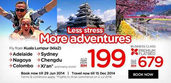 AirAsia X Less Stress More Adventures Promotion