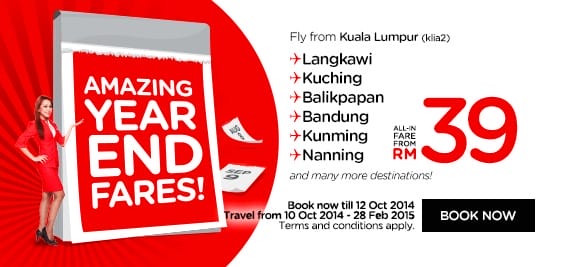 AirAsia Amazing Year End Fares Promotion