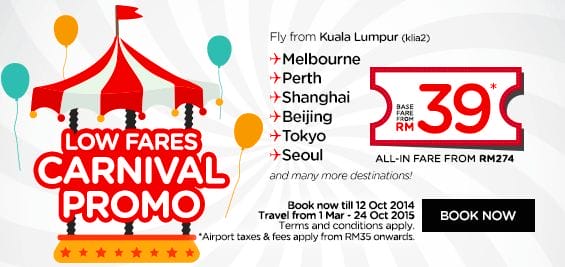 AirAsia X Low Fares Carnival Promo 2015