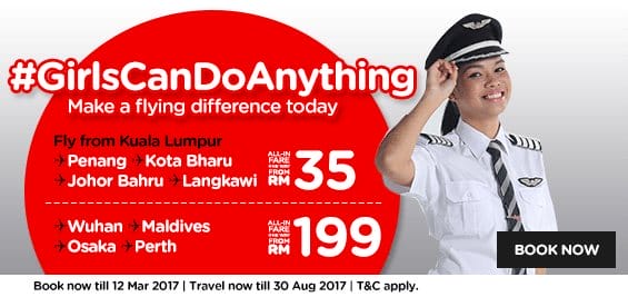 AirAsia Women’s Day Promotion From RM25