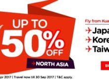 AirAsia 50 Percent Off North Asia Promo