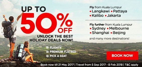AirAsia Holiday Deals Up to 50 Percent Off