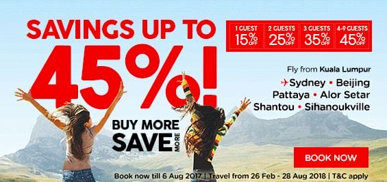 AirAsia 45 Percent Off Save More Promotion