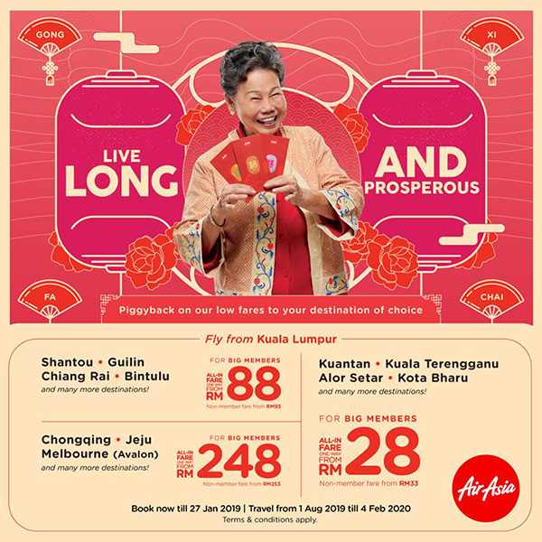 AirAsia Chinese New Year 2019 Promotion From RM28