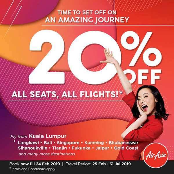 AirAsia 20% Discount All Seats All Flights