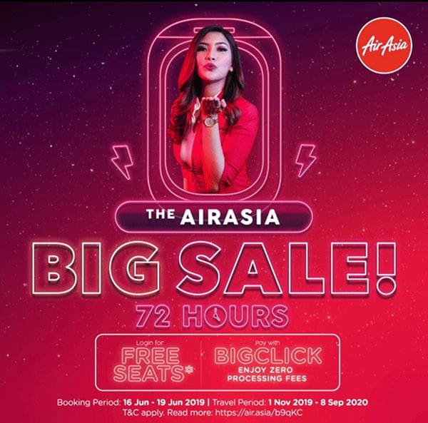 AirAsia 5 Million Free Seats Promo From RM12