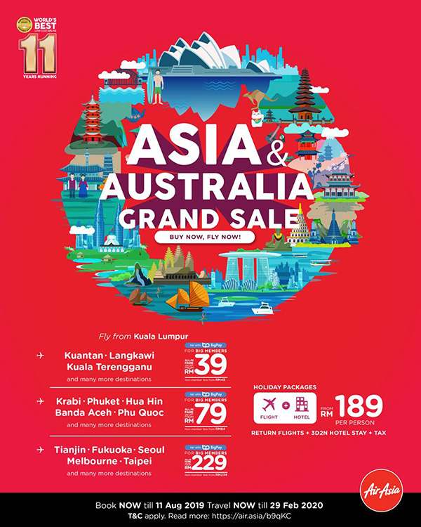 AirAsia Asia and Australia Grand Sale from RM39