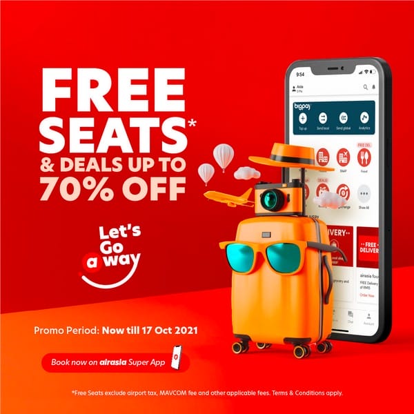 AirAsia Free Seats Promotion 2021 From RM12