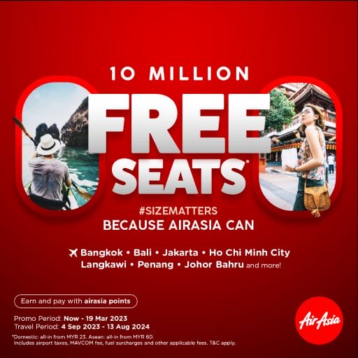 AirAsia 10,000,000 FREE Tickets Sale is Back