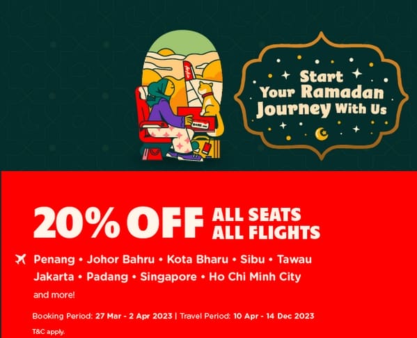 AirAsia 20% Off Ramadan Getaways Promotion