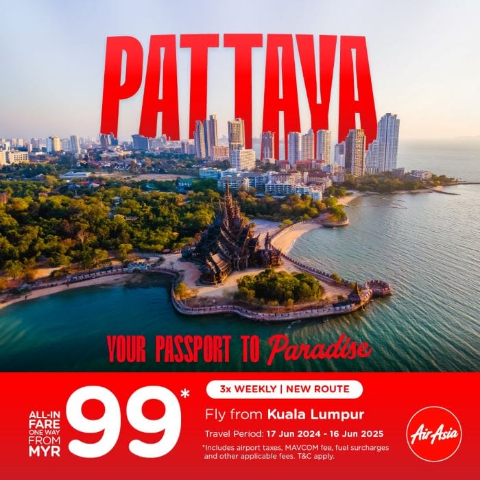 AirAsia Brings Back Kuala Lumpur-Pattaya Flights From RM99