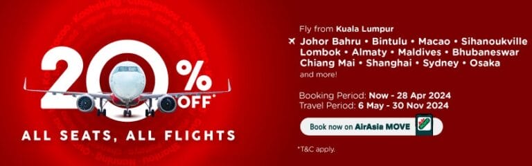AirAsia Massive Sale: 20% Off All Seats Across All Flights